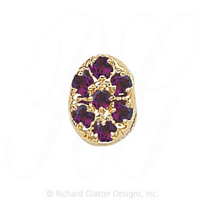 GS032 AMY - 14 Karat Gold Amethyst Slide 